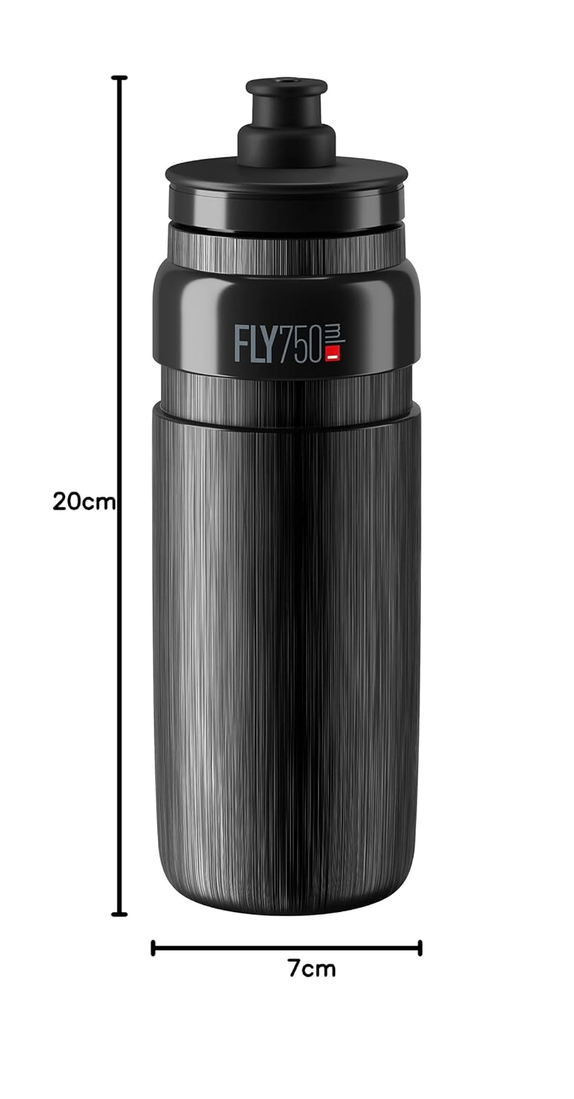 Elite Fly - Botella de agua de 750 ml (negro, Tex) - Botella de agua ultraligera con textura para ciclismo