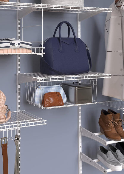 ClosetMaid Estante Colgante de Alambre para Almacenamiento, organización en Armario o despensa, sin Montaje ni instalación, Duradero, Blanco