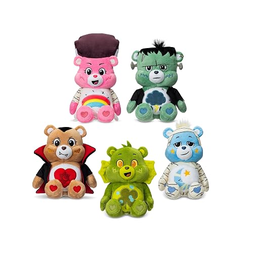Care Bears Universal Monsters - Peluche de 22.9cm de tamaño Divertido - Oso de alegría como la Novia de Frankenstein - Peluche Suave y abrazable, Animal de Peluche para niñas y niños, a Partir de
