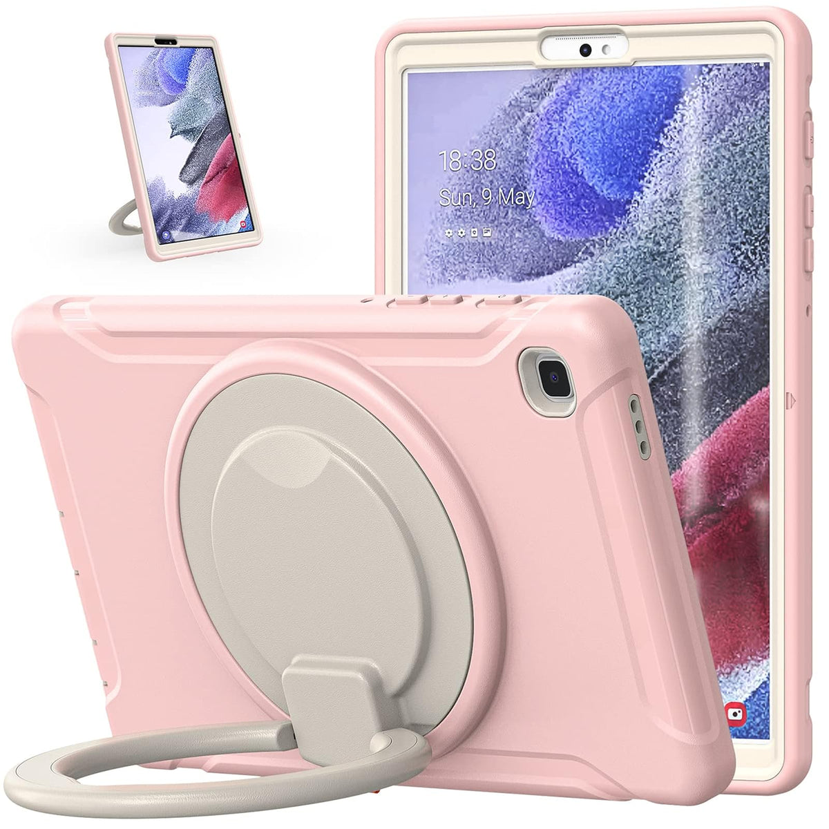 ORIbox Defender - Funda para Samsung Galaxy Tab A7 Lite [8.7 Pulgadas] 2021, protección contra caídas de Cuerpo Completo, Parachoques 3 en 1 a Prueba de Golpes con Soporte de Anillo de 360°