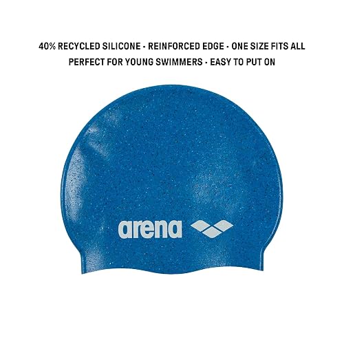 Arena Gorro de natación de Silicona para niños y niñas, natación y Entrenamiento, Borde Reforzado, Talla única