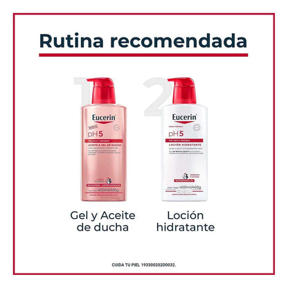 EUCERIN pH5 Aceite & Gel de ducha 400ml, Para Piel seca y Sensible | Para Piel Seca, Para Piel Sensible