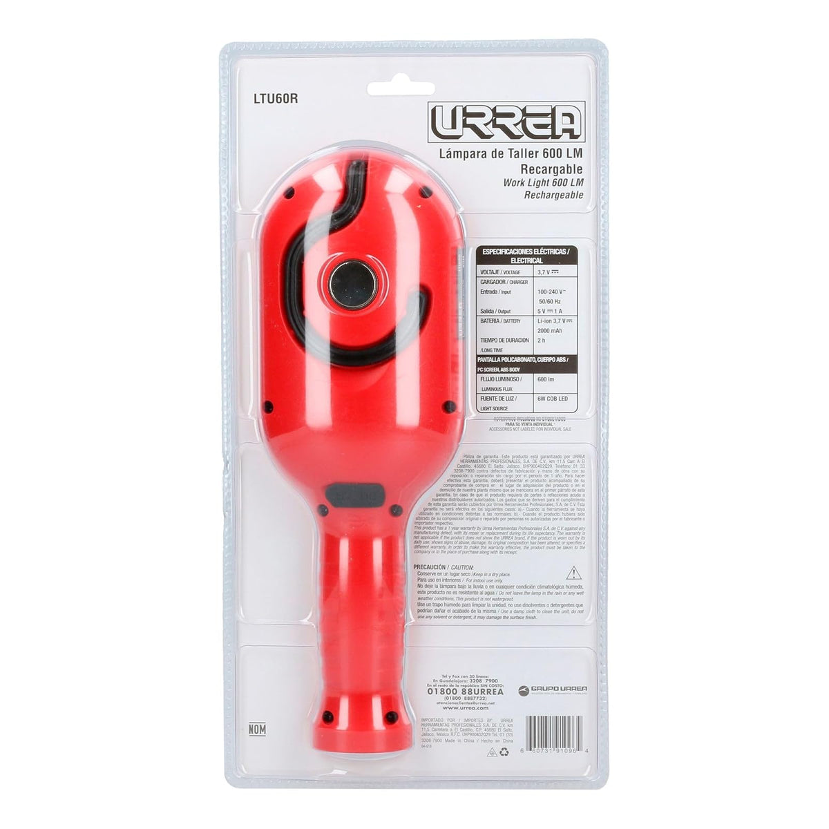 Urrea LTU60R Lámpara de LED para taller recargable de 600 lm