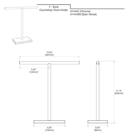 Gatco - Toallero de pie Rectangular con Base Rectangular, Moderno, Cromado