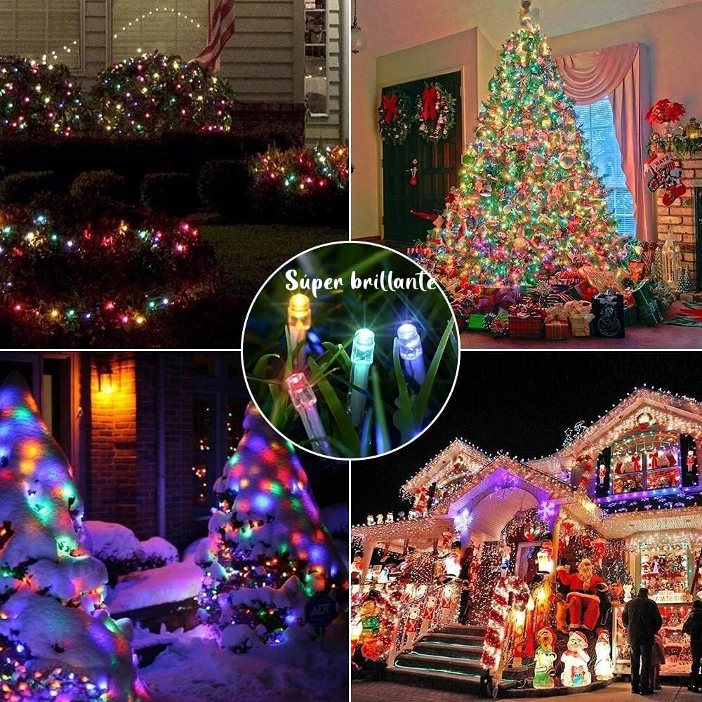 Luces Navideñas Cascada de Luces led -POWEROAK Luces de Navidad 18M 1000LED IP44 Serie de Cascada led con 8 Modos de Iluminación Luz cascada Navidad Decorativas. (18M 1000LED, Multicolor)