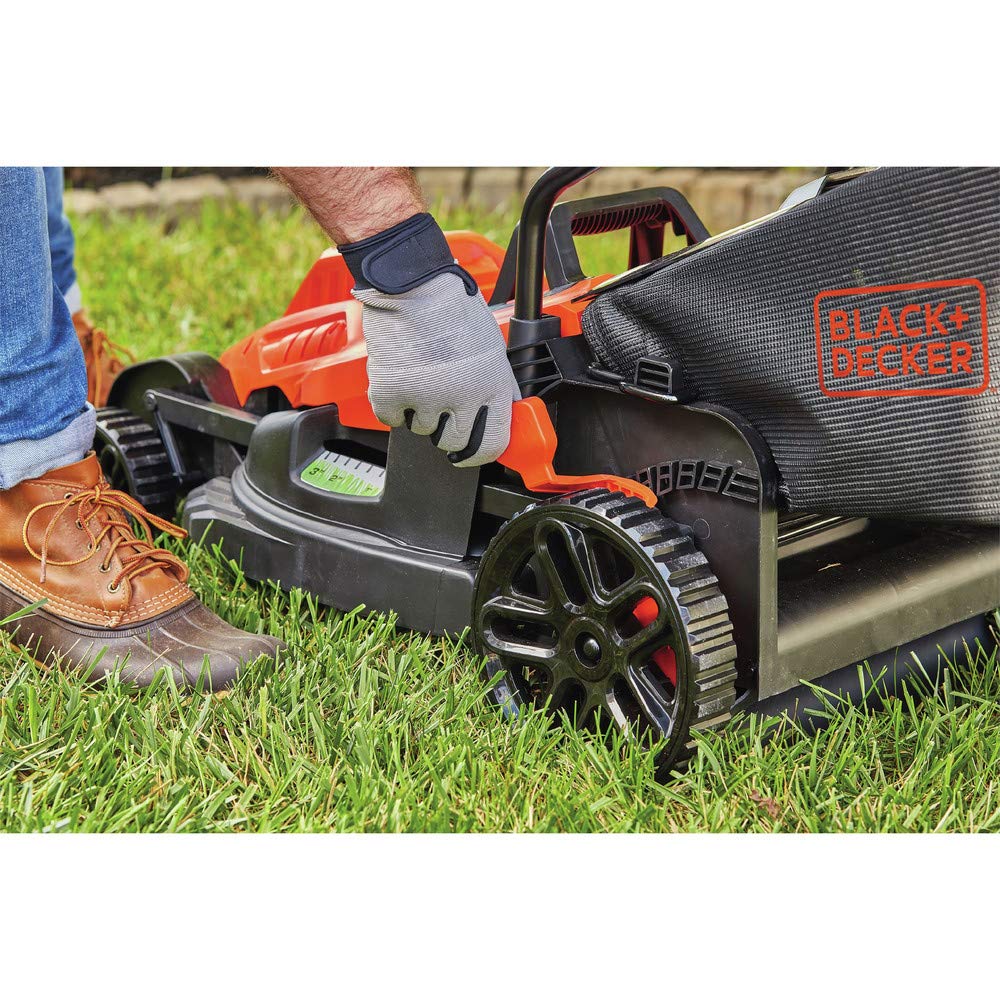 Black+Decker - Podadora eléctrica con manubrio de Bicicleta, 38 cm (15 Pulgadas), 10 A, con Cable (BEMW472BH)