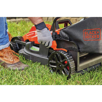 Black+Decker - Podadora eléctrica con manubrio de Bicicleta, 38 cm (15 Pulgadas), 10 A, con Cable (BEMW472BH)