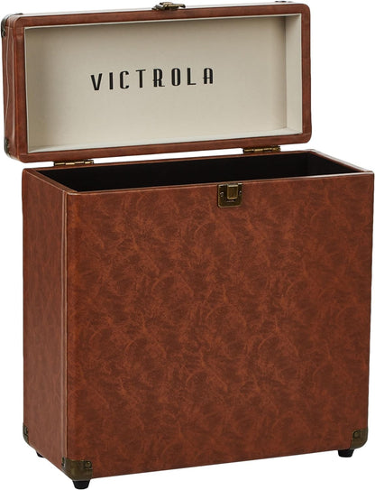 Victrola Collector Maleta para Almacenamiento de Discos de Vinilo, hasta 30 LPs - Brown