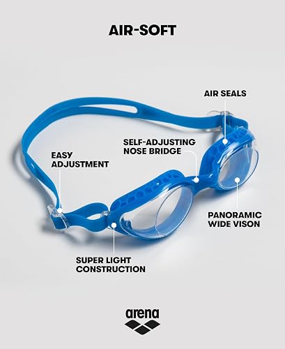 Arena - anteojos de natación Unisex para Adultos, Suaves, antiempañantes, para Hombres y Mujeres, diseño Ligero, cómodo, con Sellos Acolchados, Lentes sin Espejo