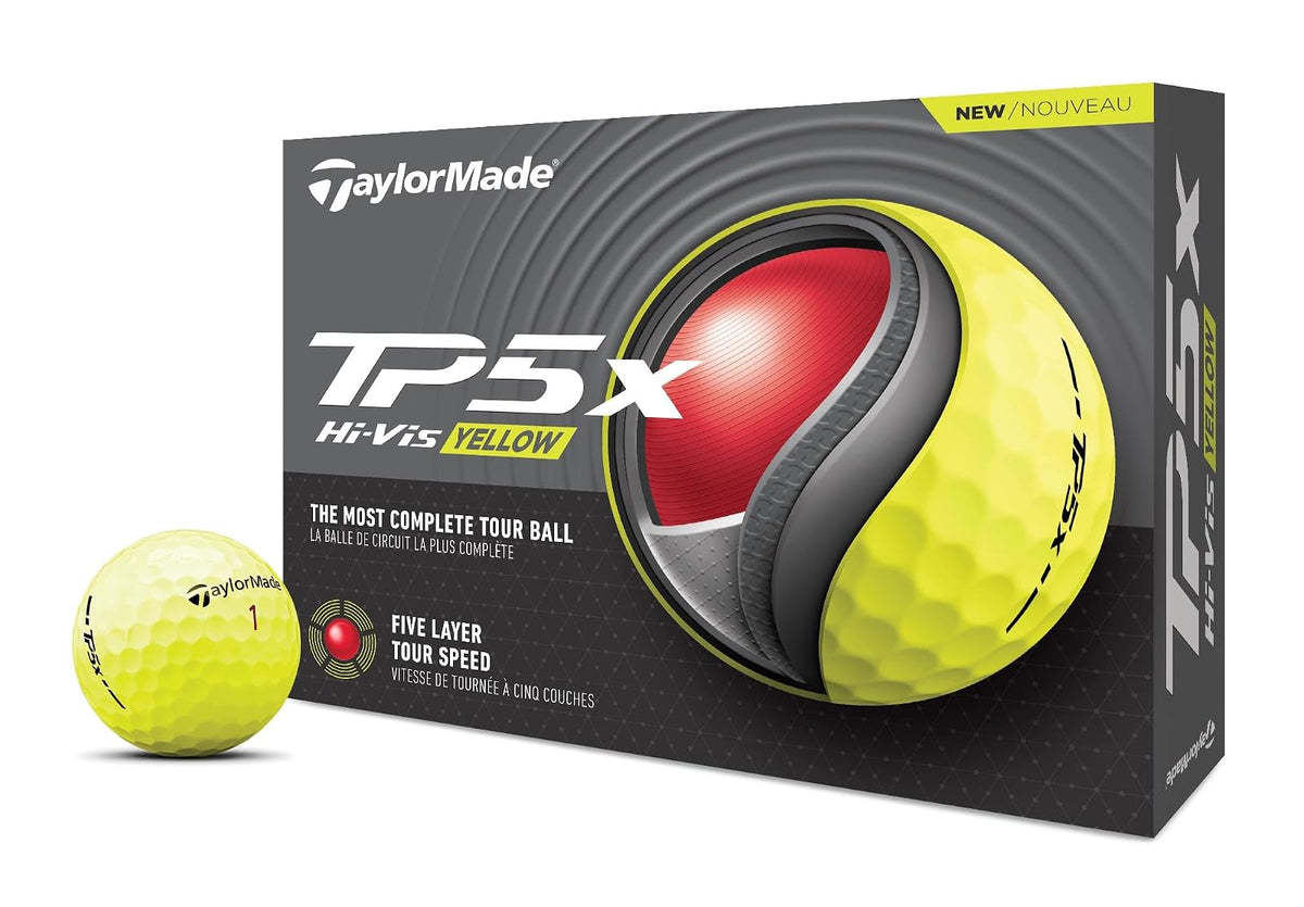 TaylorMade TP5 Pelotas de Golf Edición 2024 - Pelotas de golf TP5x - Amarillo