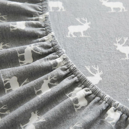 Eddie Bauer Juego de sábanas de Franela Elk Grove, Cabaña, Gris, King, 1