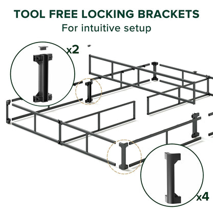 Zinus WonderBox (TM) - Resorte de Caja Inteligente de 9 Pulgadas, Base de colchón de Montaje rápido, Marco de Metal Duradero, matrimonial, Gris