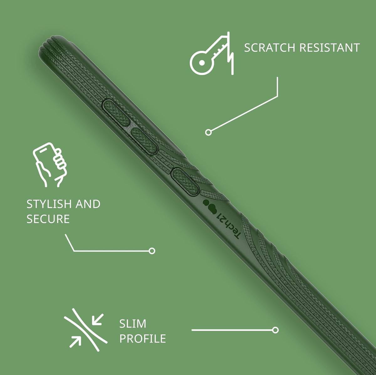 tech21 EVO - Funda táctil para Samsung Galaxy S23 Plus, protección contra caídas de 15 pies, Color Verde