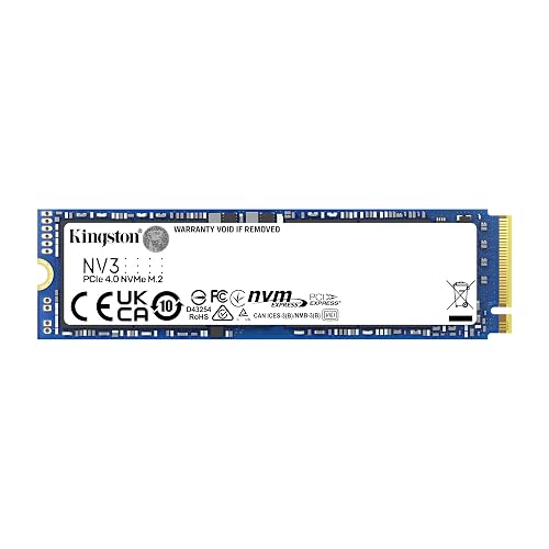 Kingston SSD NV3, Capacidad: 1000GB, Factor de Forma: M.2 2280, Interfaz: NVMe PCIe Gen 4.0 x 4 Carriles, Lectura: 6000MB/s y Escritura: 4000MB/s, SKU: SNV3S/1000G