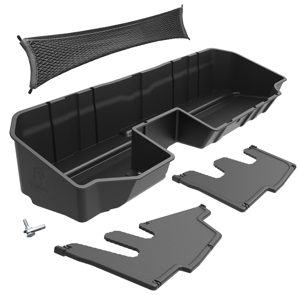 Tyger - Caja de almacenamiento para debajo del asiento trasero compatible con Chevy Silverado 1500/GMC Sierra 1500; 2020-2025 2500 3500 2025 | Cabina doble y cabina tripulada | Consola organizadora de