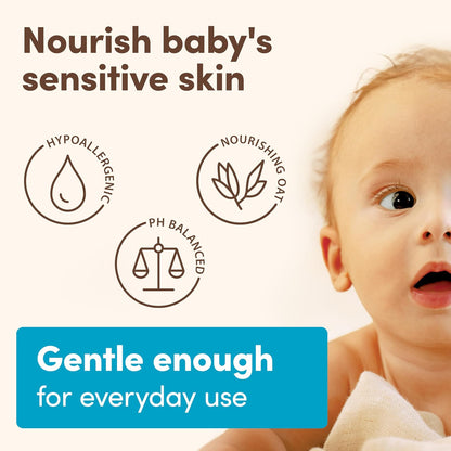 Aveeno Baby Gentle Moisturizing Daily Care Set, Natural Oat Extract, Natural Colloidal Oatmeal, 2 Items