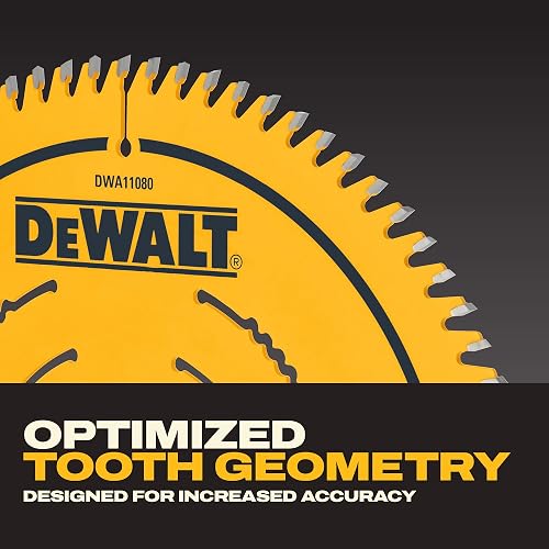 DEWALT - Hoja de sierra de mesa, 10 pulgadas, 80 dientes, acabado fino, carburo ultra afilado (DWA11080)