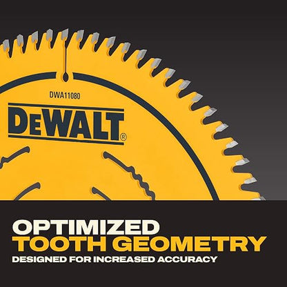 DEWALT - Hoja de sierra de mesa, 10 pulgadas, 80 dientes, acabado fino, carburo ultra afilado (DWA11080)