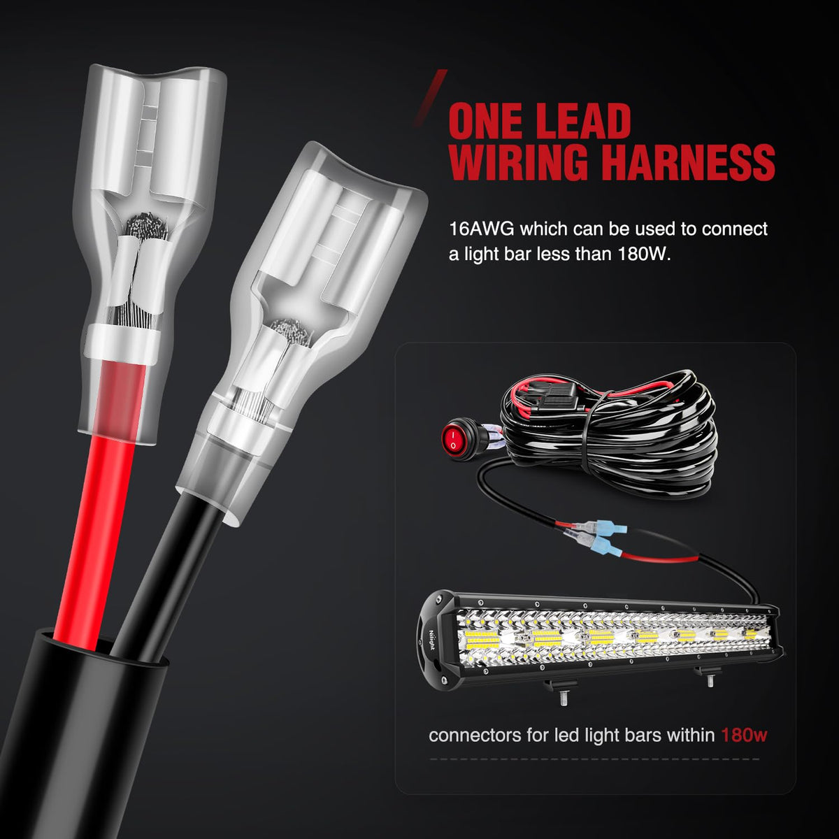 Nilight Barra de Luz LED Ámbar de 20 in 420W con Triple Fila para Todoterreno ZH437