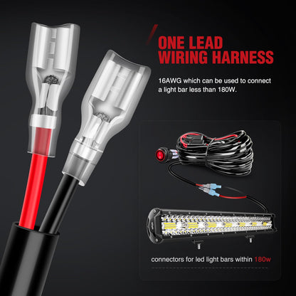 Nilight Barra de Luz LED Ámbar de 20 in 420W con Triple Fila para Todoterreno ZH437