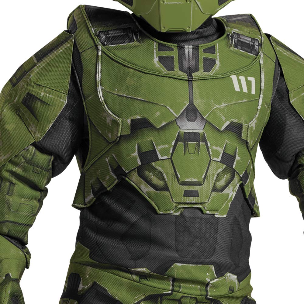 Disguise, Disfraz de Master Chief, Traje Oficial de Halo, Talla Infantil L (10-12), Overol Infantil, Traje Musculoso con Mascara, Infinite Prestige
