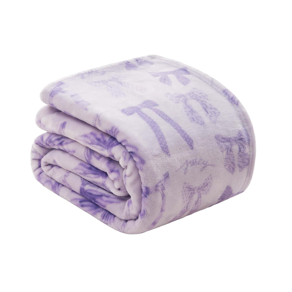 Juicy Couture - Manta de Felpa de Gran tamaño, 60 x 70 Pulgadas, Lazos perfectos, Color Morado