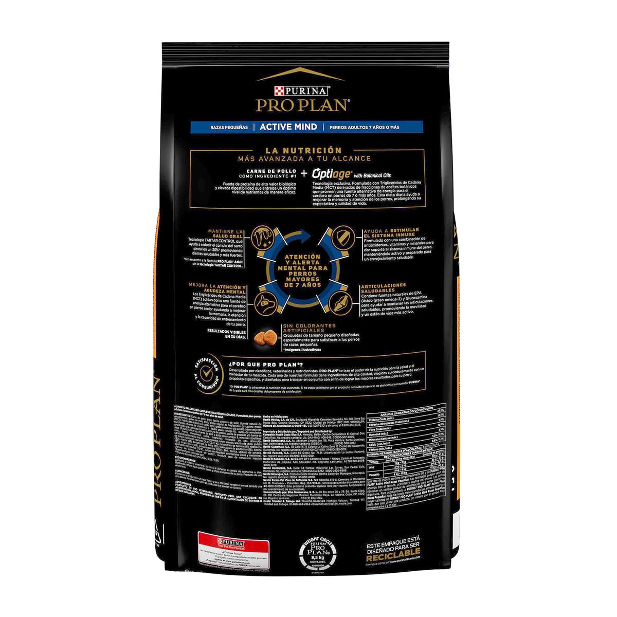 Purina Pro Plan Active Mind Adulto Razas Minis y Pequeñas Sabor Pollo 9.5 Kg