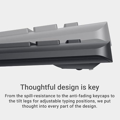 DELL Kit Teclado y Ratón inalámbricos con Receptor USB 2.4 GHz, Teclas funcionales y numéricas, Inclinación Ajustable, Óptico 1000dpi, Compatible con PC y Mac, Negro, Idioma Inglés