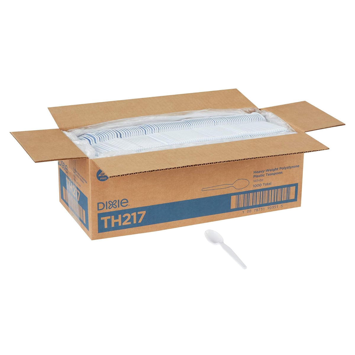 Dixie Cucharitas de Plástico de Poliestireno TH217 | Blanco, 6 pulgadas, 1000 unidades, peso pesado, para alimentos como carne y pollo