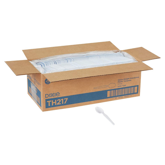 Dixie Cucharitas de Plástico de Poliestireno TH217 | Blanco, 6 pulgadas, 1000 unidades, peso pesado, para alimentos como carne y pollo