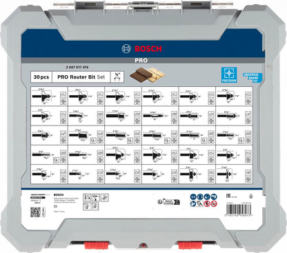 Bosch Juego de 30 brocas para madera para enrutador con vástago de 1/4 pulgadas