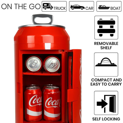 Koolatron CC06 Coca Cola Mini Enfriador de Latas | 8 can, negro rojo, 13 L, 14 cuartos