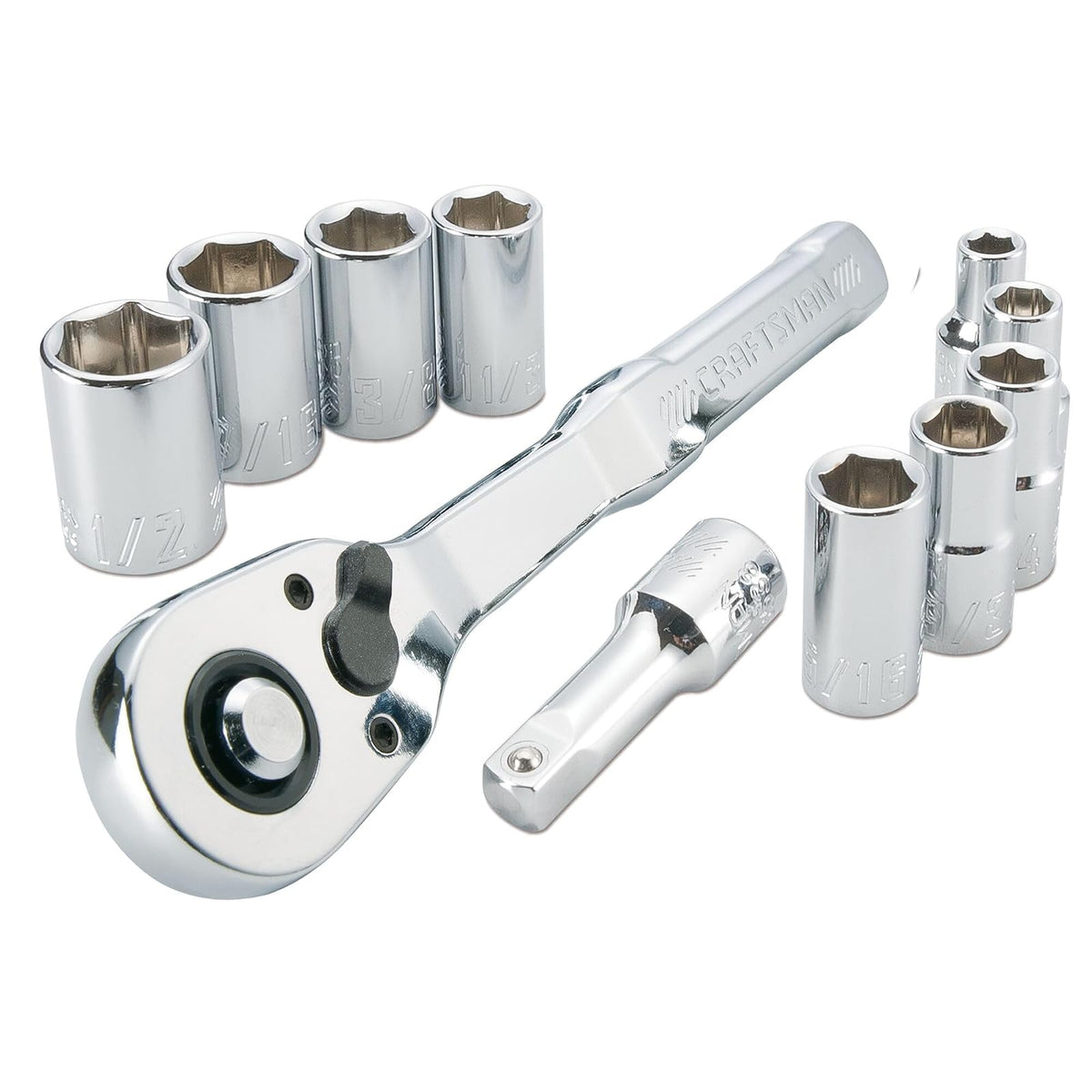 CRAFTSMAN Juego de Herramientas para Mecánico, Entrada 1/4", 11 Piezas - Juego de 11 piezas SAE