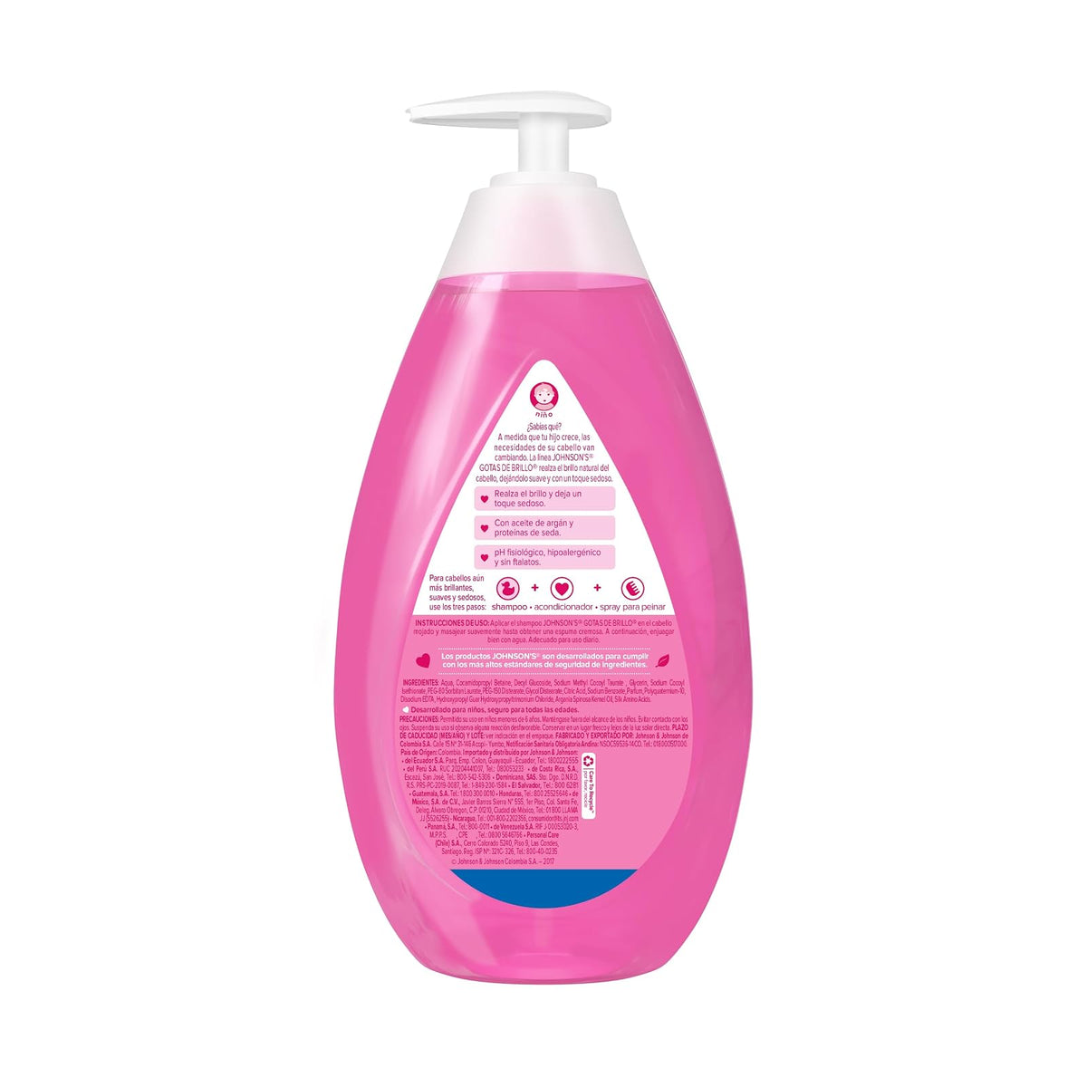Johnson's Baby Shampoo Johson's Gotas De Brillo 750 Ml, color, 750 ml, pack of/paquete de