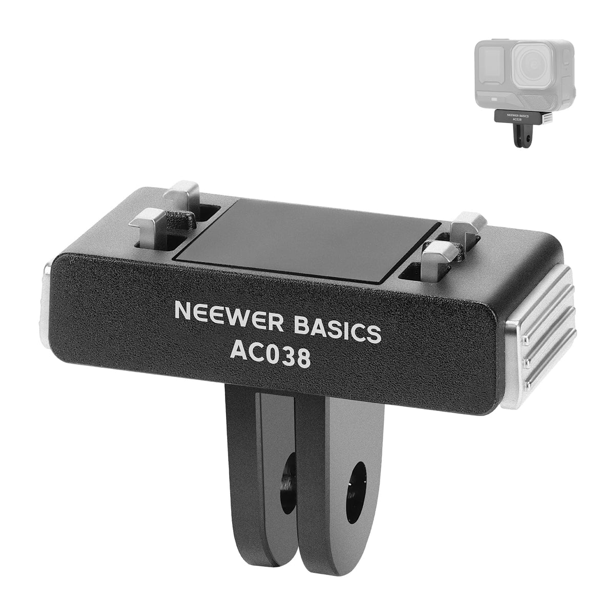 NEEWER Basics Adaptador Montaje Soporte Magnético Liberación Rápida Compatible con Insta360 Ace Pro/Ace Pro 2, 2 Prong Action Camera Accesorios para Fotografía Filmación Grabación Video, AC038