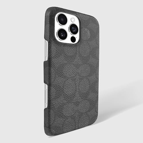 Coach Funda Delgada de Lona para iPhone 16 Pro MAX - Signature Charcoal
