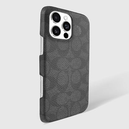 Coach Funda Delgada de Lona para iPhone 16 Pro MAX - Signature Charcoal