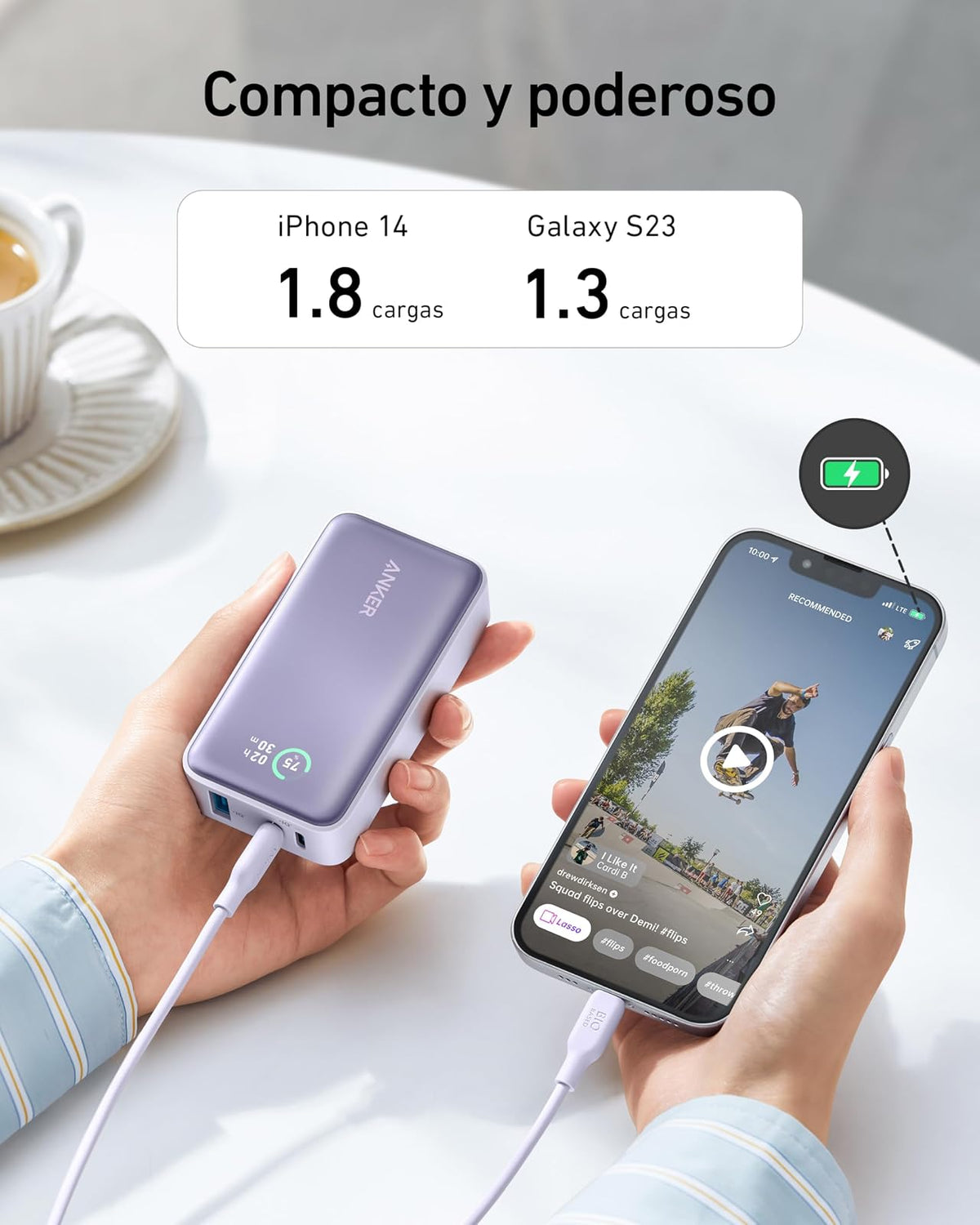 Anker Power Bank, Cargador portátil con Salida máxima PD de 30 W (PowerCore 30 W), batería de 10,000 mAh para iPhone Series, iPad Pro y Más(Green)