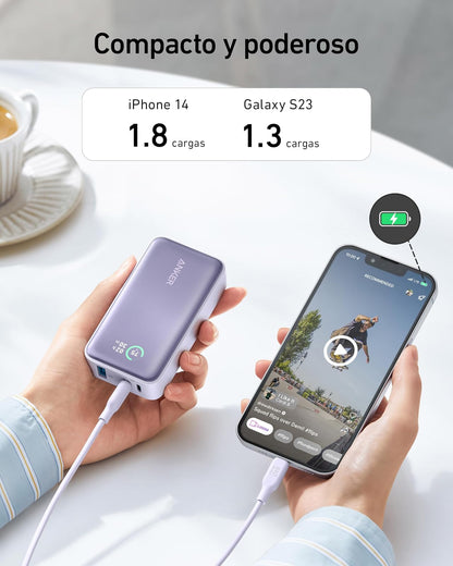 Anker Power Bank, Cargador portátil con Salida máxima PD de 30 W (PowerCore 30 W), batería de 10,000 mAh para iPhone Series, iPad Pro y Más(Green)