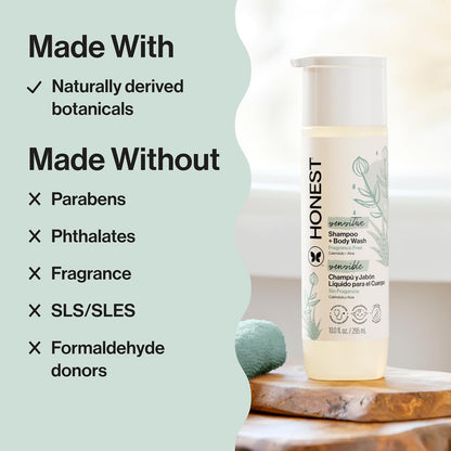 The Honest Company Shampoo Bw, Fragrance Free, color, 295 ml, pack of aquete de, 816645023966, N/A