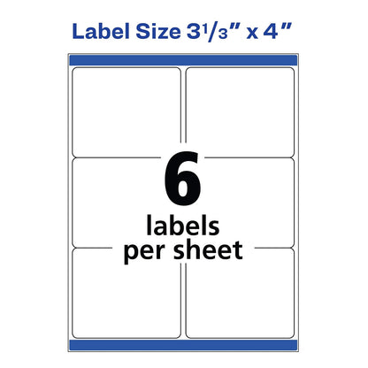 Avery 5264 White Shipping Labels for Laser Printers with TrueBlock Technology, 3-1/3 inches x 4 inches, Pack of 150