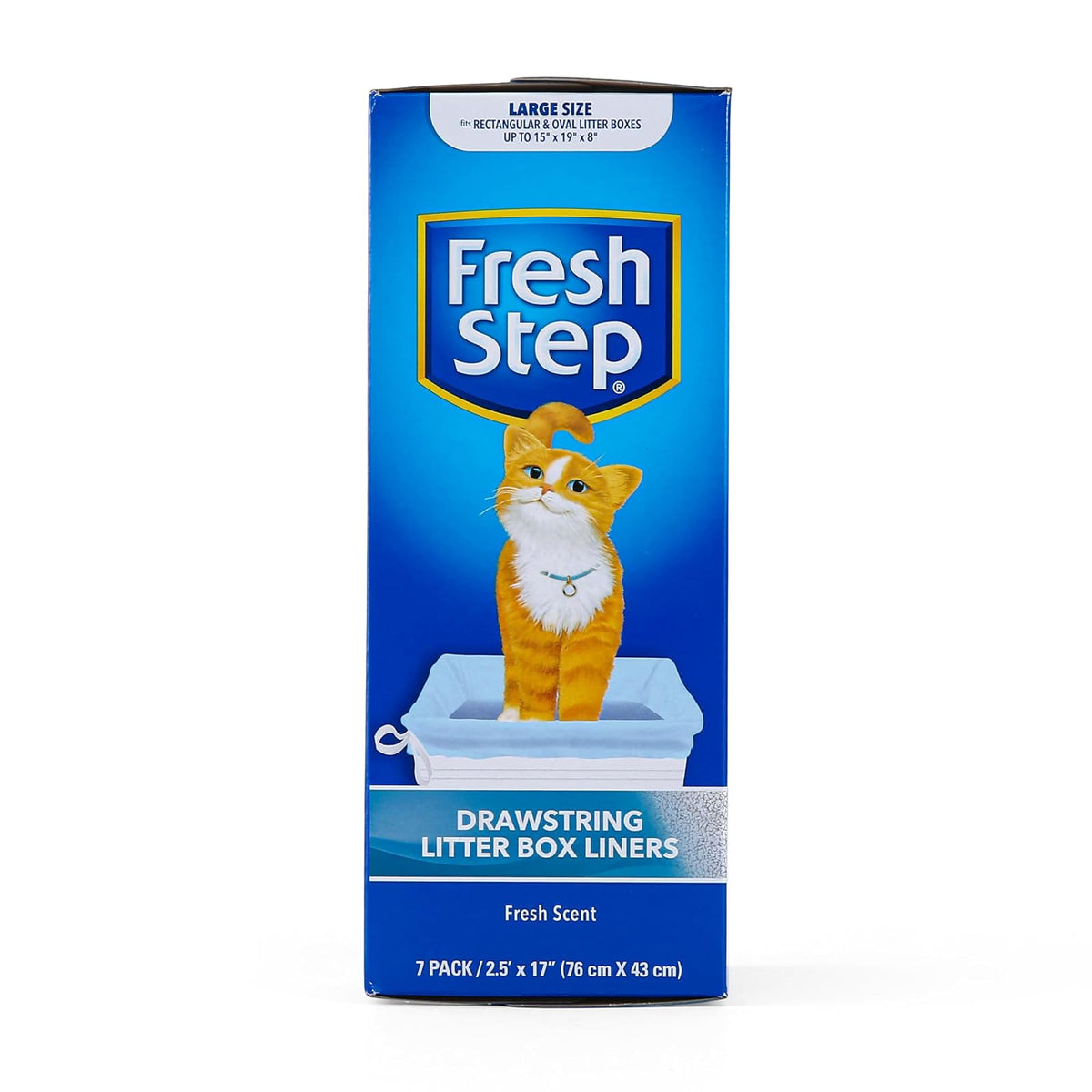 Fresh Step Bolsas de Arena Grandes con cordón, Forros Resistentes para Caja de Arena de Gatos, perfumadas y sin Perfume, Limpieza rápida y fácil, perfumadas, Grandes, Paquete de 3