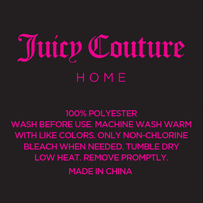 Juicy Couture - Juego de sábanas de satén tamaño Queen, Juego de sábanas de satén de Bolsillo Profundo, con 1 sábana Bajera, 1 sábana encimera y 2 Fundas de Almohada, Resistentes a Las Arrugas y