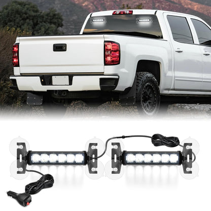 Nilight 12LEDTraffic Advisor - Luces estroboscópicas 2 en 1 Blancas de Advertencia de Emergencia, Peligro, salpicadero, luz Intermitente para Automóviles, Camiones, policía, Bombero, arado, vehículos de