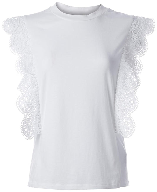 The Kooples Women's Sin Mangas, Playera Blanca Camiseta para Hombre