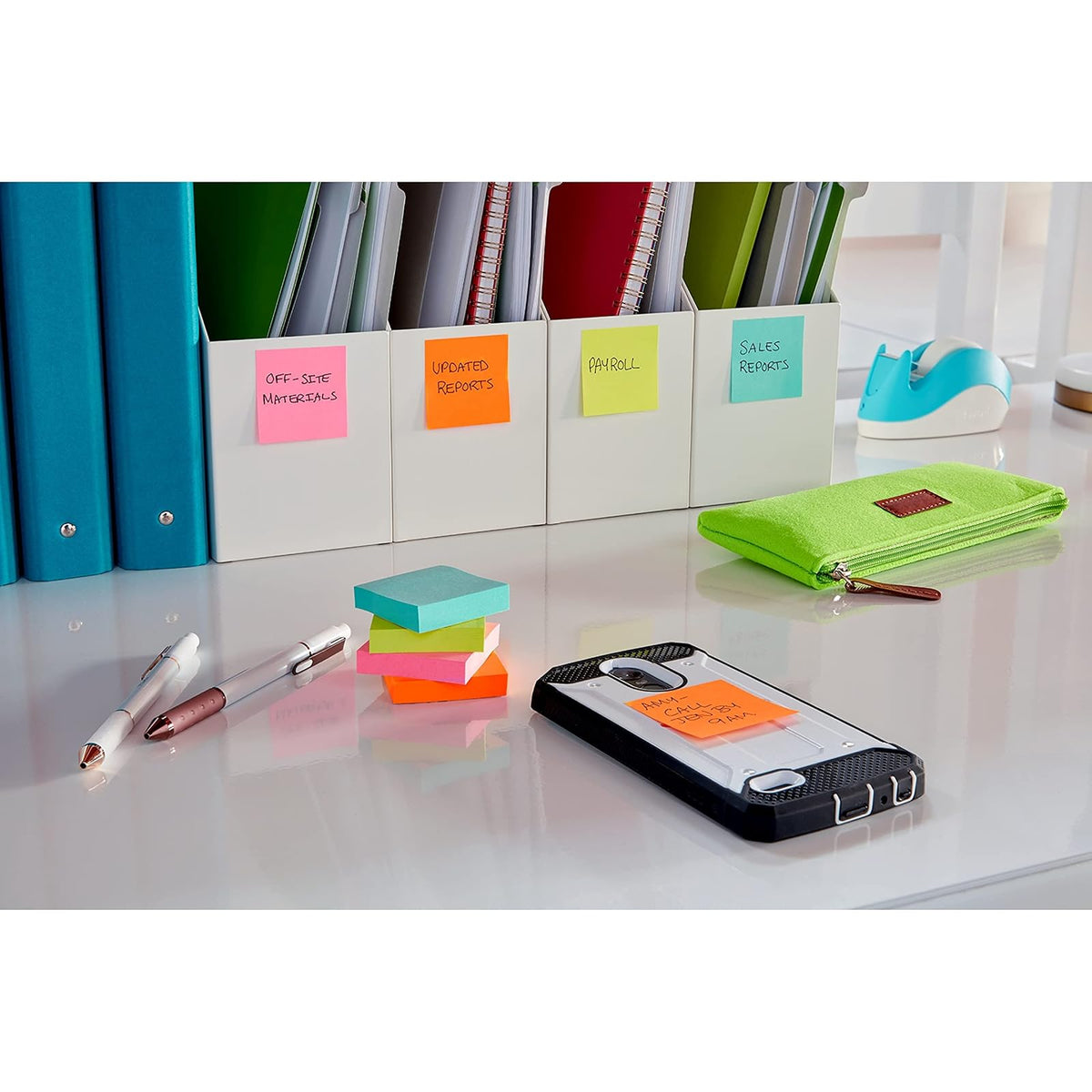3M, Post-it, Notas Adhesivas, Super Sticky, Super Adhesivas, Miami 2 x 2 pulgadas, 8 unidades, (Modelo 622-8SSMIA)