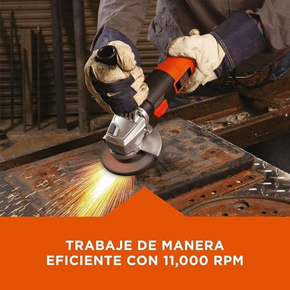 BLACK+DECKER Esmeriladora Angular 4-1/2" 920W, 6 Discos, G720X6D | Esmeriladora Angular 4-1/2" (115mm), 920W, 11000RPM/min, 6 Discos