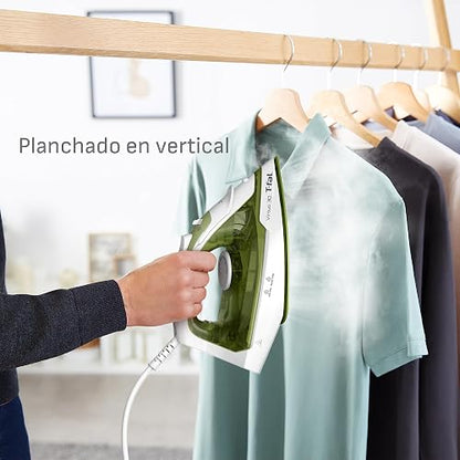 T-fal Plancha de Vapor Virtuo 30 Forest FV2C44U0 | Suela de cerámica para fácil deslizamiento, 1400 W de potencia, calentamiento rápido de 30 segundos