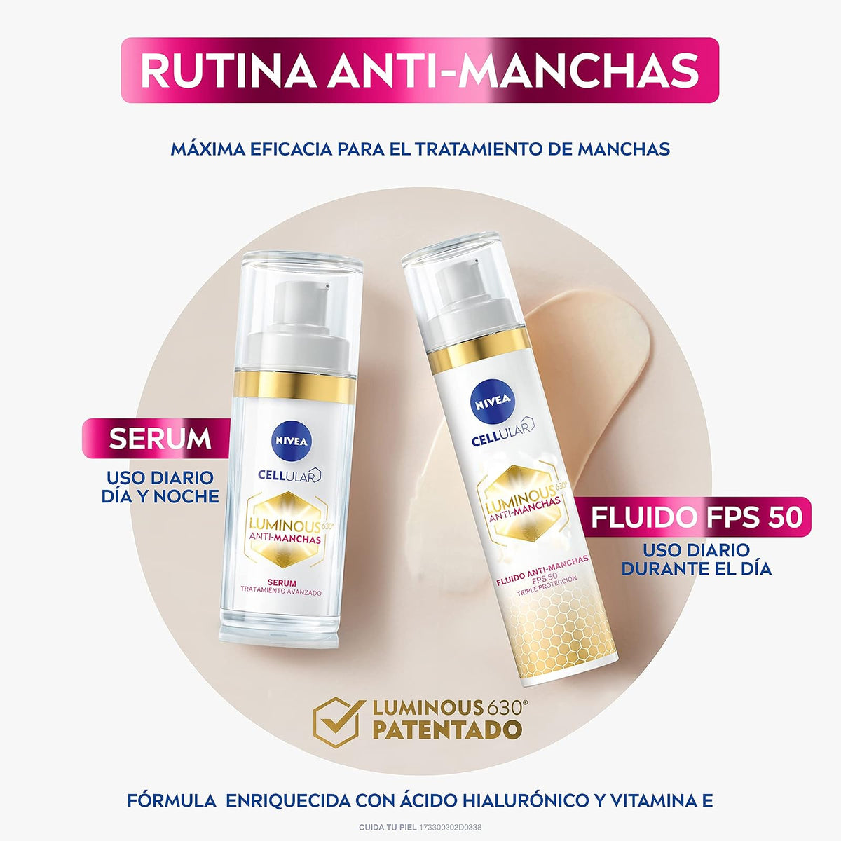 NIVEA Kit nivea luminous 630: serum facial anti-manchas 30ml + fluido facial anti-manchas fps50 40ml