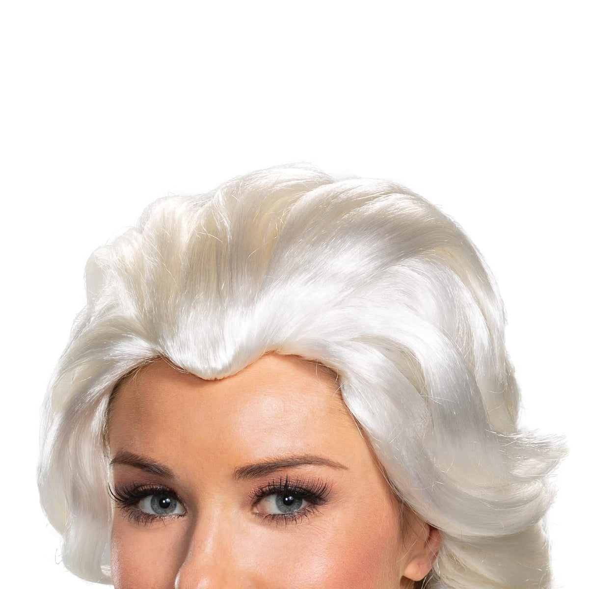 Disguise Peluca Elsa para Mujer, Color Rubio, Blanco, Talla única